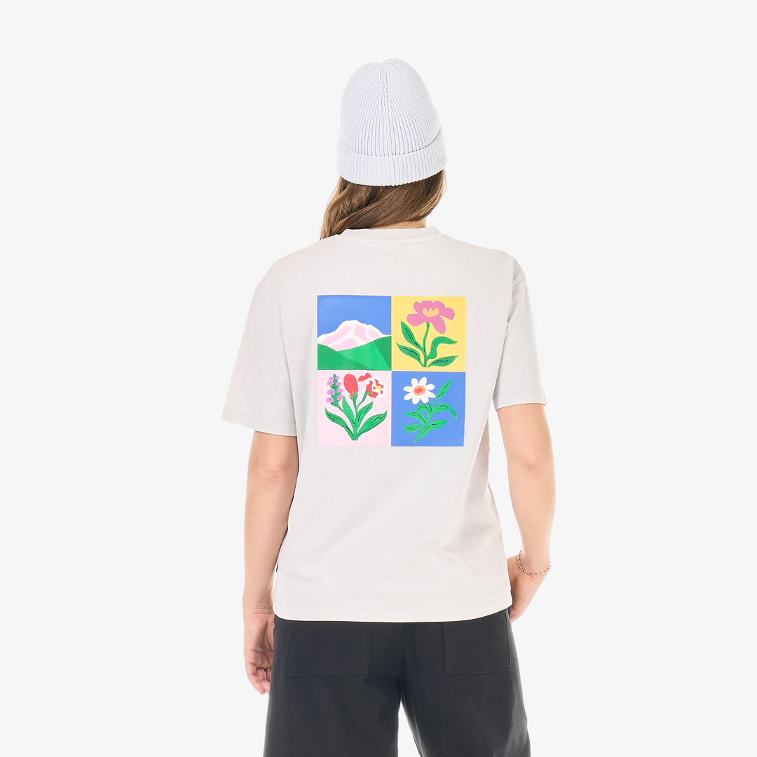 Picture Lyra Tee Vapor Grey Washed, indossato retro