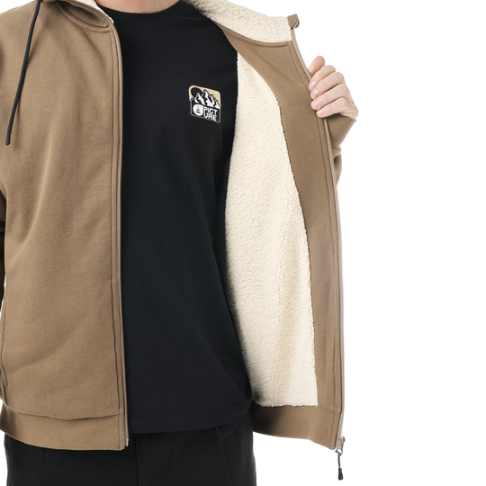 Picture Yinni Plush Zip Hoodie Shitake, dettaglio fodera interna