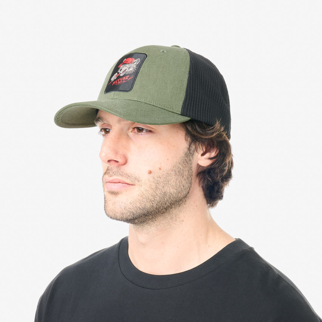 Picture Kuldo Trucker Cap Olivine – indossato, vista frontale