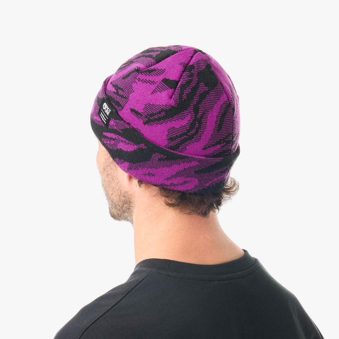 Picture Ribbing Beanie Clover, indossato retro