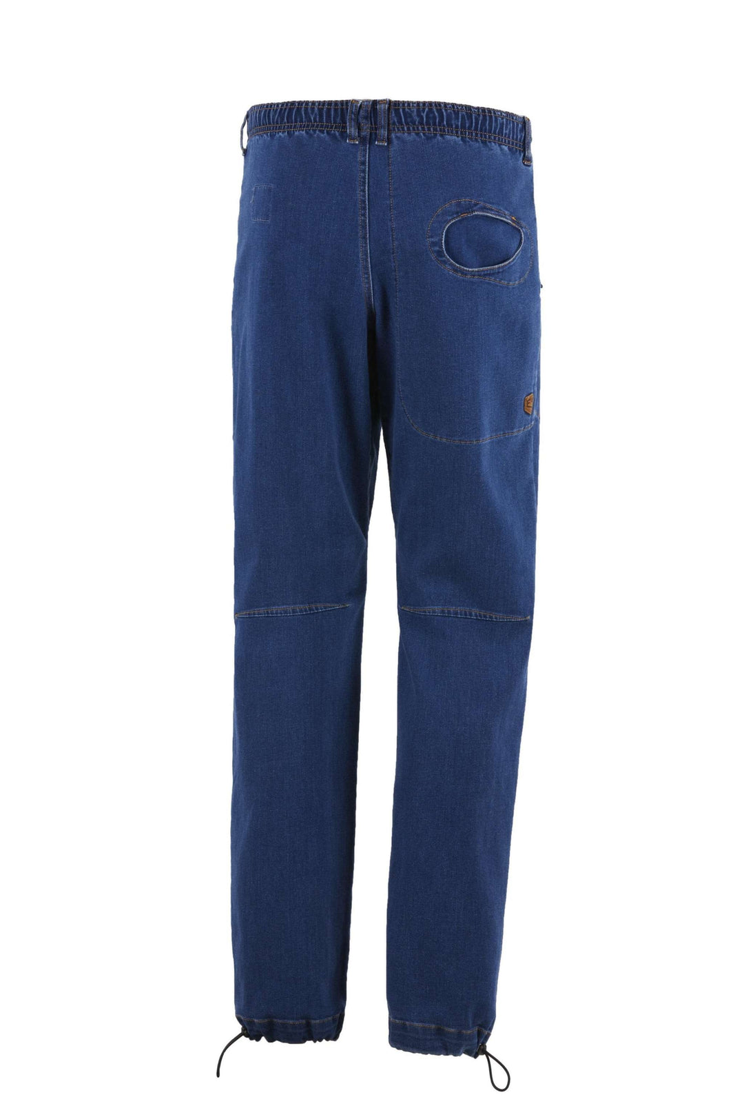 Rondo Denim2.3 outdoor climbing pants with adjustable waist and hems, rear patch, embroidered logo, and iconic pocket shape.