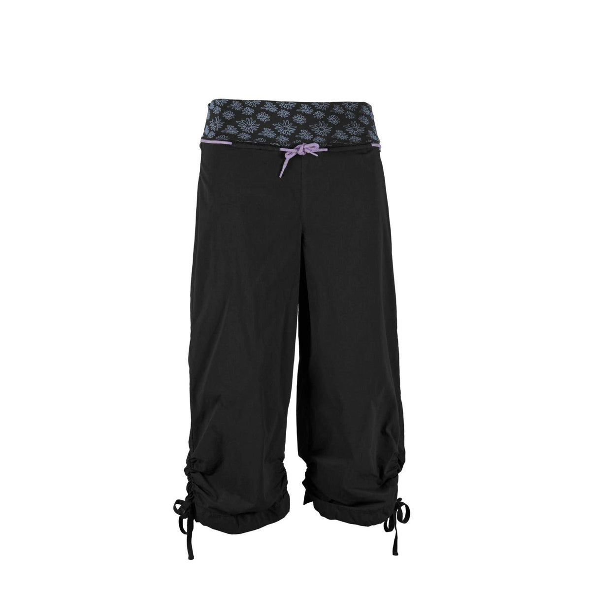 Pantaloni 3/4 outdoor in popolin tecnico con cintura in cotone biologico e ricamo posteriore, comfort e mobilità, made in Italy