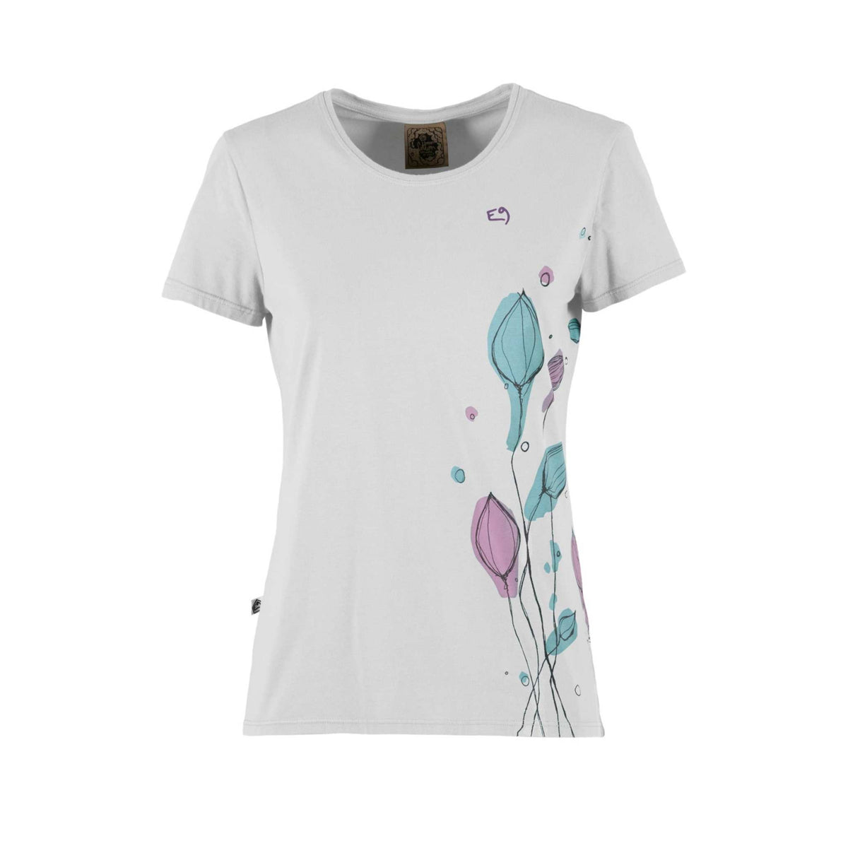 T-shirt en coton bio à gros imprimé pour l'escalade et les activités outdoor, coupe slim et fabrication italienne