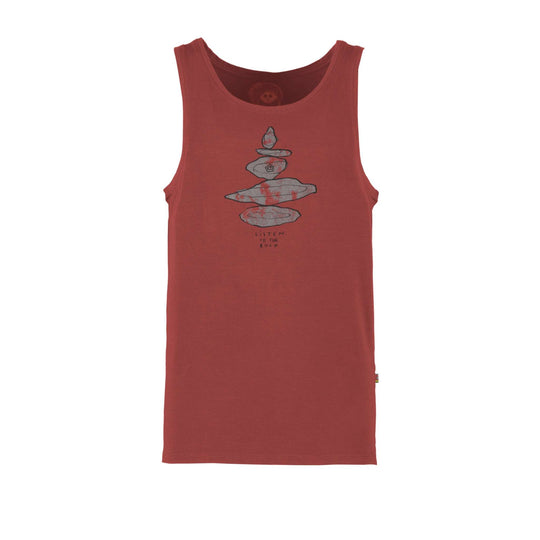 Men's bamboo cotton tank top by 1Equi with front print and slim fit.