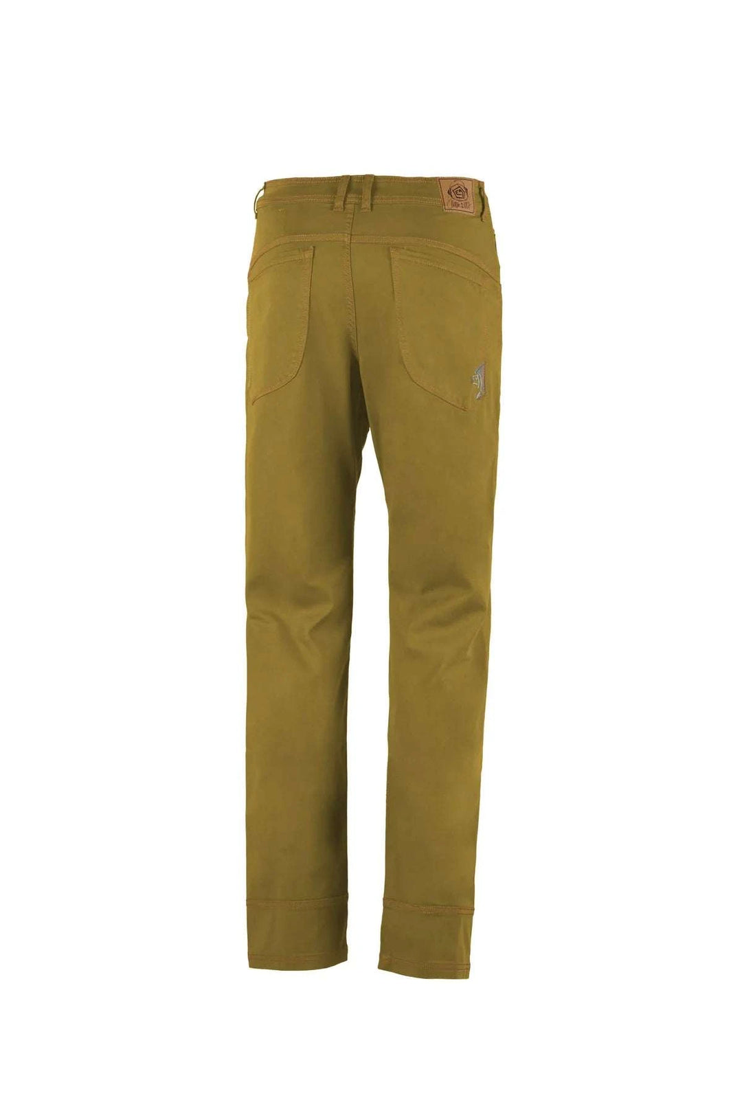 Pantaloni a 5 tasche in cotone biologico con ricamo e etichetta Jacron, stile Outdoor Concept italiano
