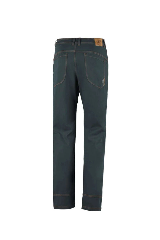 Pantaloni a 5 tasche in cotone biologico con ricamo e etichetta Jacron, vestibilità regolare per stile attivo, prodotti in Italia