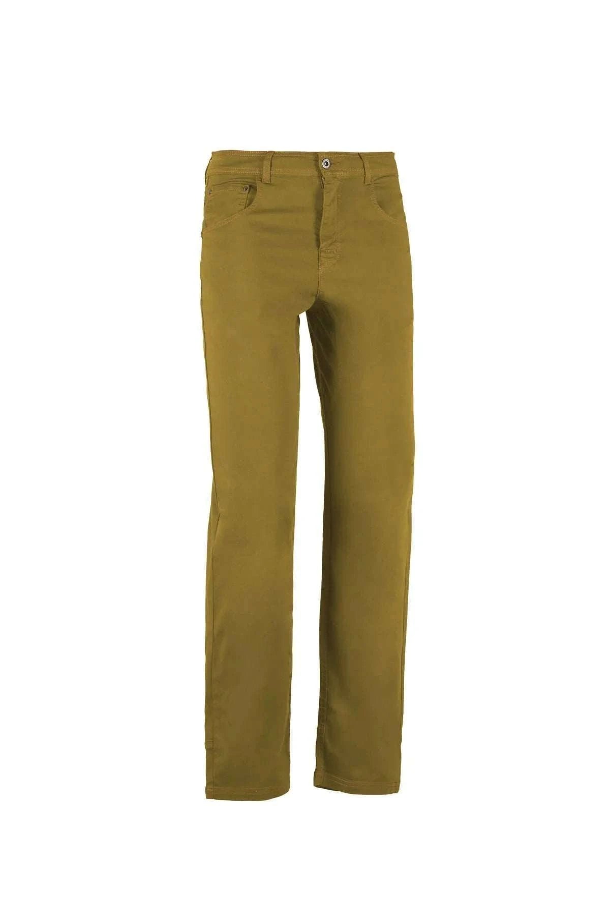 5-pocket trousers in organic cotton with embroidery on the back pocket and Jacron label, regular fit for outdoor activities.