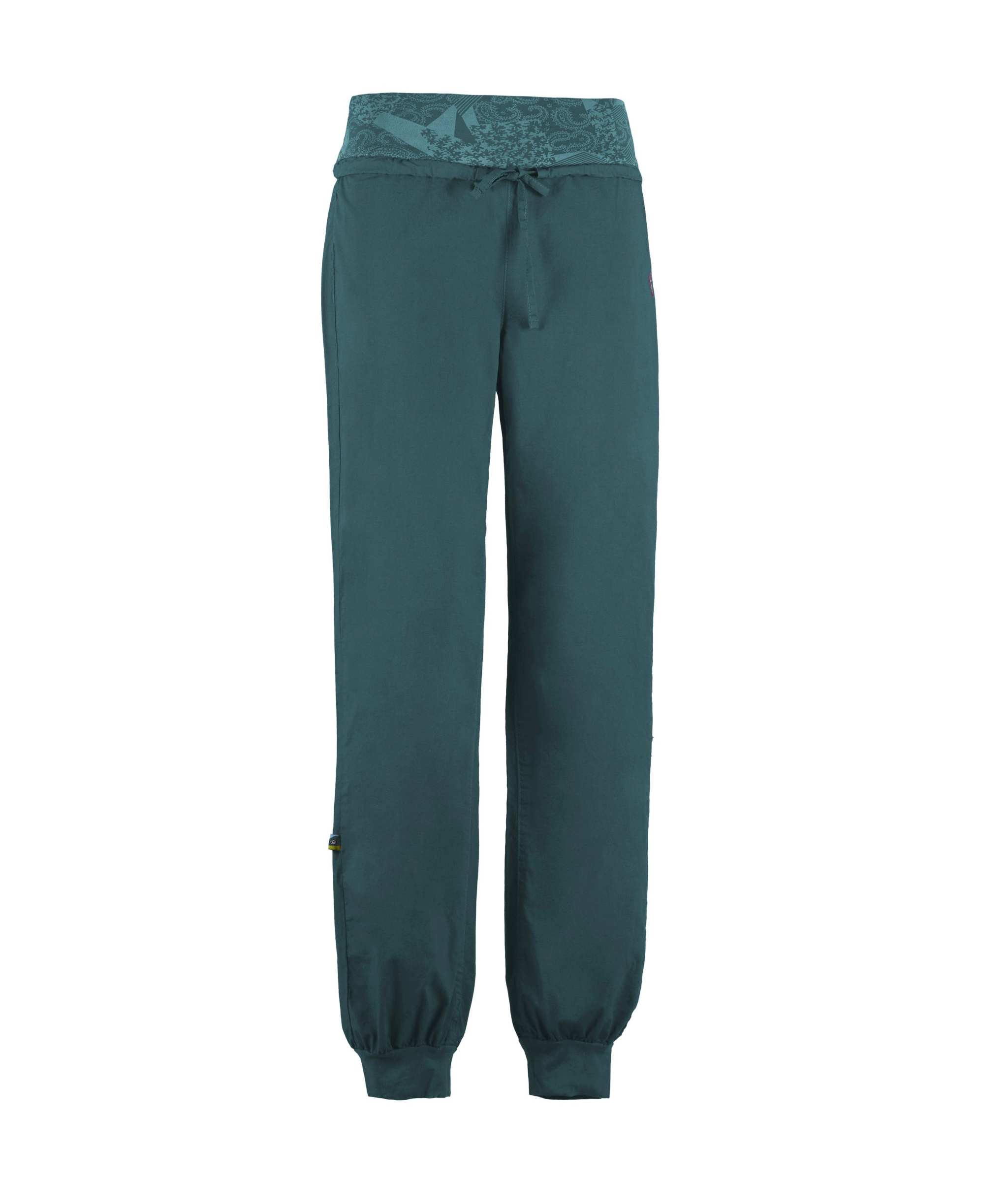 Pantaloni outdoor Hit in popeline di cotone biologico con logo ricamato e vita regolabile per arrampicata e attività outdoor