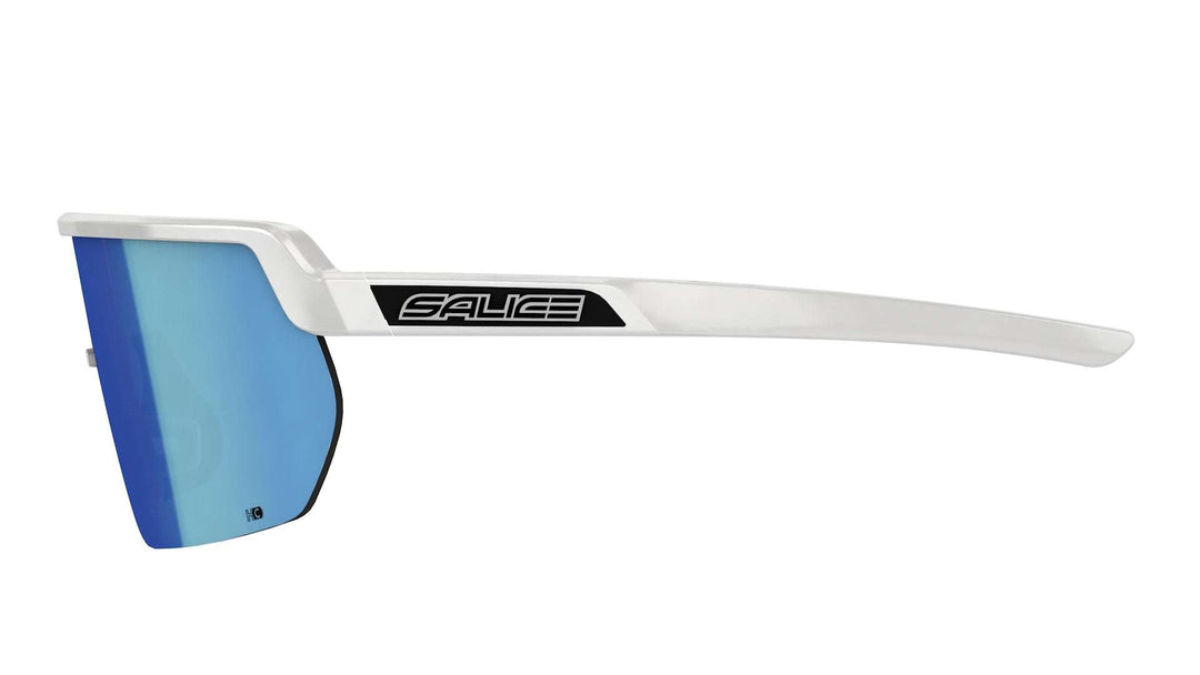 Salice 023, montatura bianca con lente RW Blu inclusa nella dotazione RWX, vista laterale