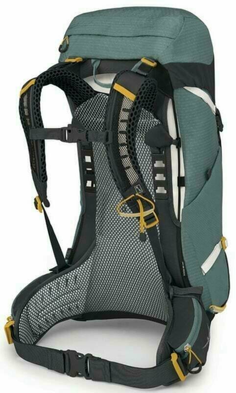 Sirrus 26 zaino verde con sistema di sospensione AirSpeed, progettato per donne, con spallacci ergonomici e tasche multiple.