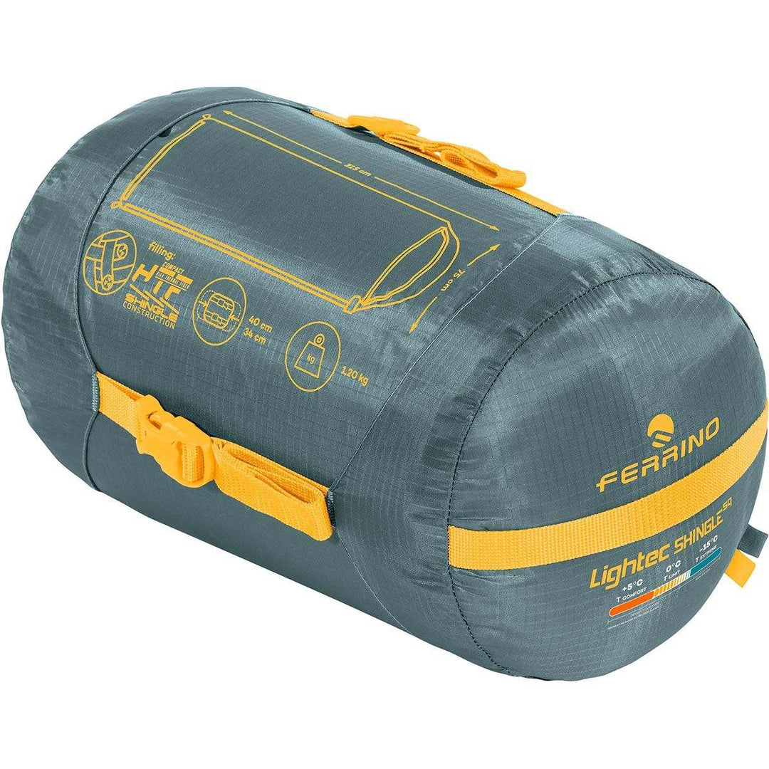 Sacco Lightech Shingle rettangolare sacco a pelo con isolamento termico e cappuccio regolabile per trekking