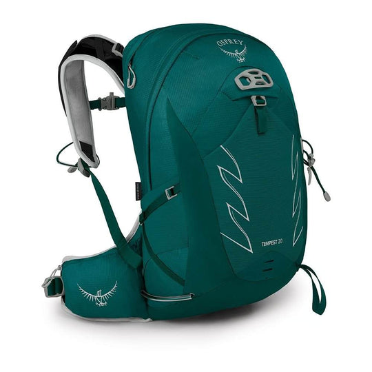 Women's Tempest 20 backpack, versatile for hiking and cycling, with AirScape™ back panel, BioStretch harness, and recycled nylon.