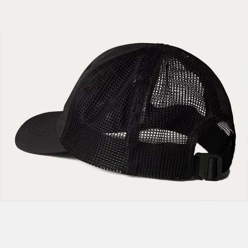 Horizon Trucker cap with classic trucker design, mesh back, adjustable snapback, curved visor, and The North Face logo