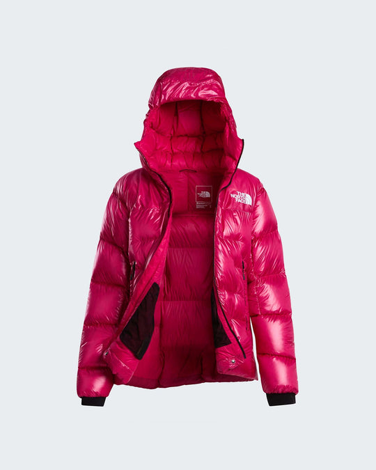 The North Face W Summit Pumori Down Parka - Lali Guran - open front and lining product packshot