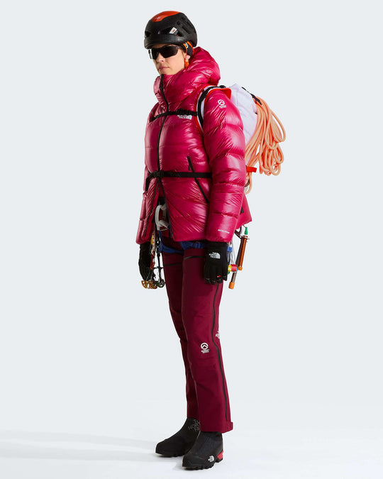 The North Face W Summit Pumori Down Parka - Lali Guran - full-body mountaineering equipment styling