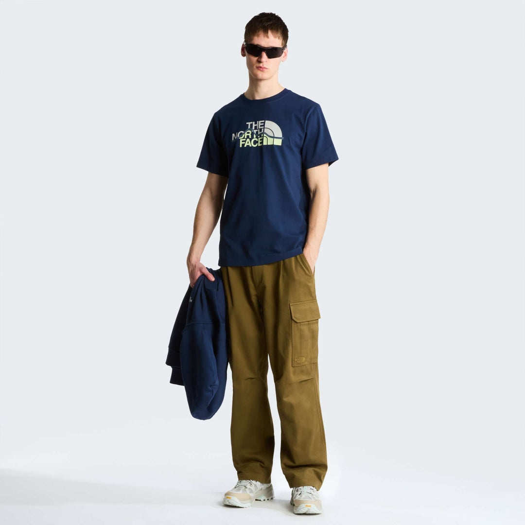 The North Face M Mountain Line Regular Short Sleeve Tee - Summit Navy - model_full_body