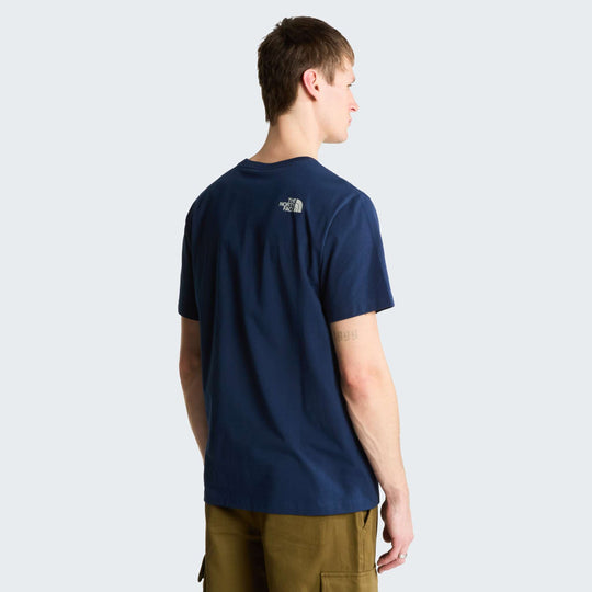The North Face M Mountain Line Regular Short Sleeve Tee - Summit Navy - model_back