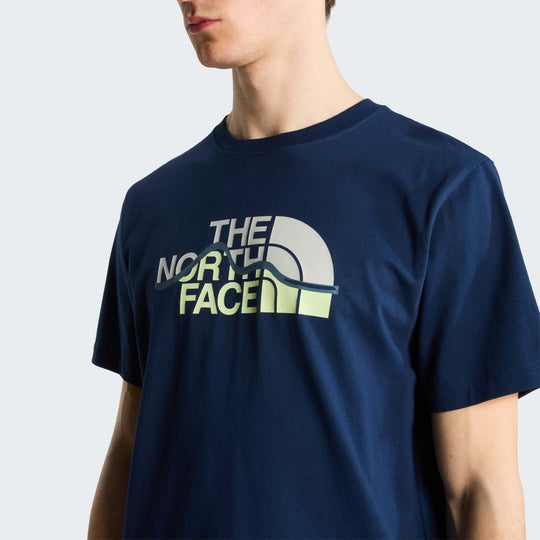 The North Face M Mountain Line Regular Short Sleeve Tee - Summit Navy - detail_chest_print