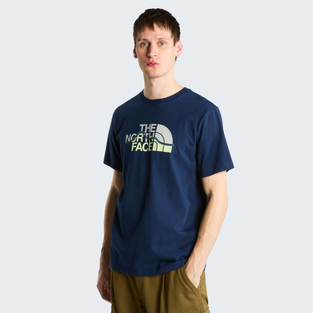 The North Face M Mountain Line Regular Short Sleeve Tee - Summit Navy - model_front