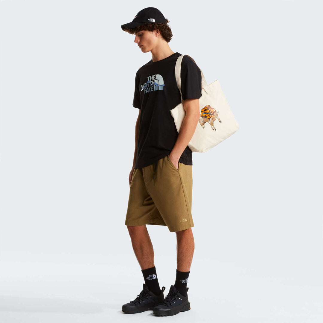 The North Face M Mountain Line Regular Short Sleeve Tee - Tnf Black - model_full_body