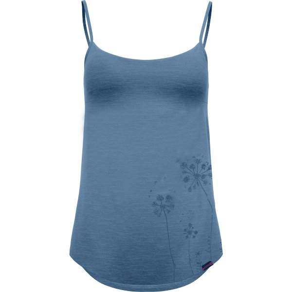 Lightweight Top Shiny tank with thin straps and subtle design, ideal for leisure and moderate sports, featuring an internal bra and rounded hem.