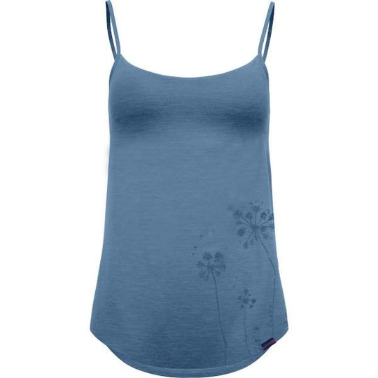 Lightweight Top Shiny tank with thin straps and subtle design, ideal for leisure and moderate sports, featuring an internal bra and rounded hem.