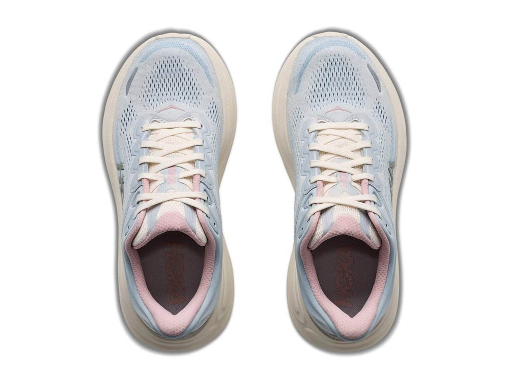 Paio di HOKA Bondi 9 GLM donna azzurro chiaro e crema, vista dall’alto