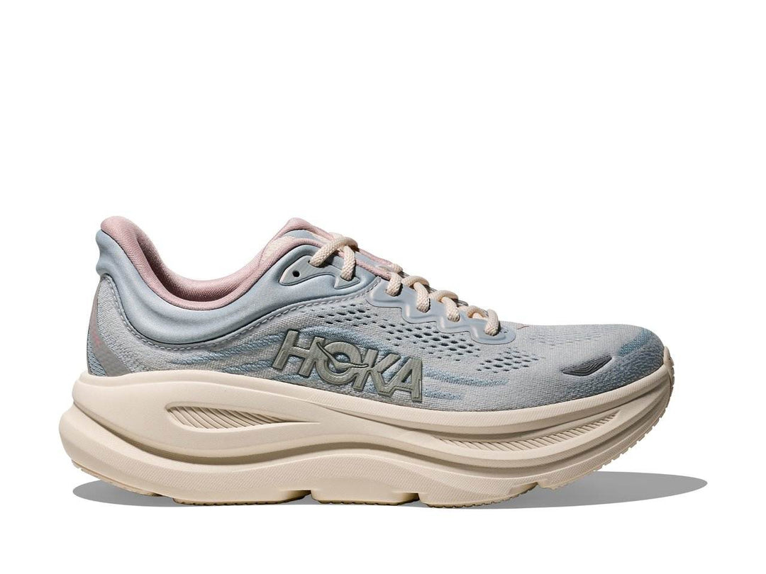 Scarpa HOKA Bondi 9 GLM donna azzurro chiaro e crema, vista laterale esterna