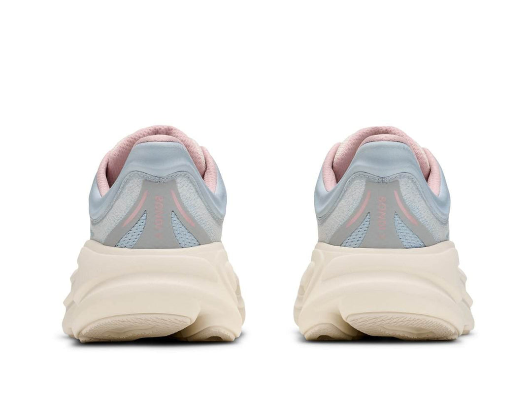 Paio di HOKA Bondi 9 GLM donna azzurro chiaro e crema, vista posteriore