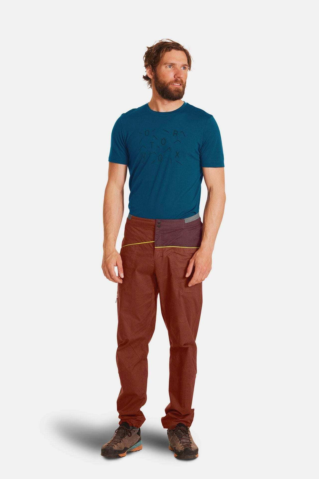 Valbon Pants M made from organic cotton and hemp, ideal for climbing and versatile outdoor activities.