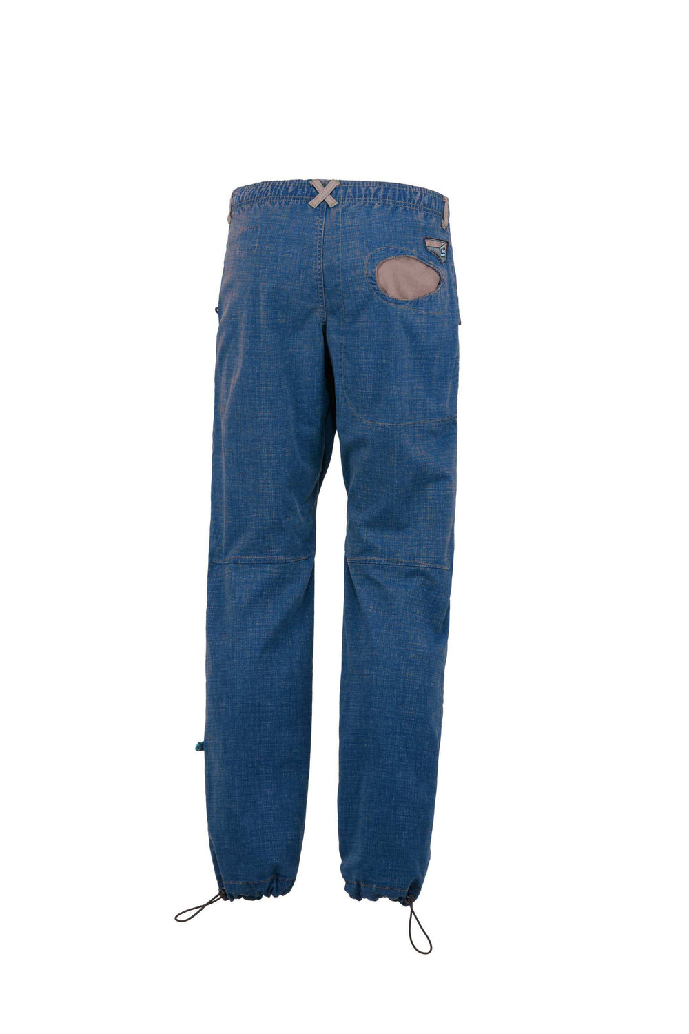 Pantaloni outdoor in gabardine stretch cotone organico con tasche a contrasto e cintura elastica