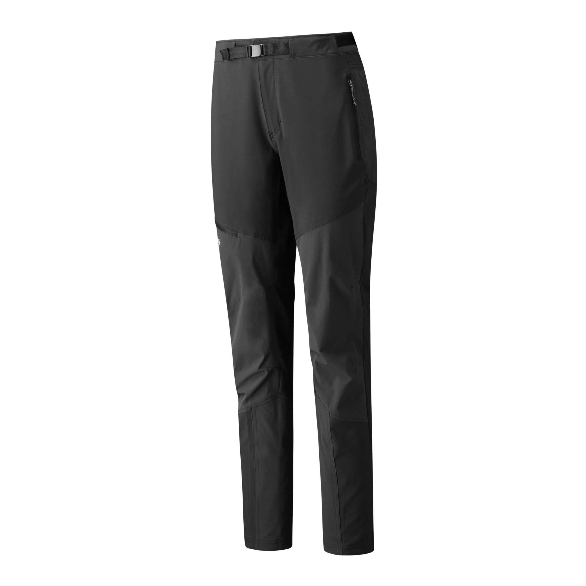 Lightweight women's Altvia Alpine Pants for climbing, durable softshell design, water-repellent, Fair Trade Certified, black color.