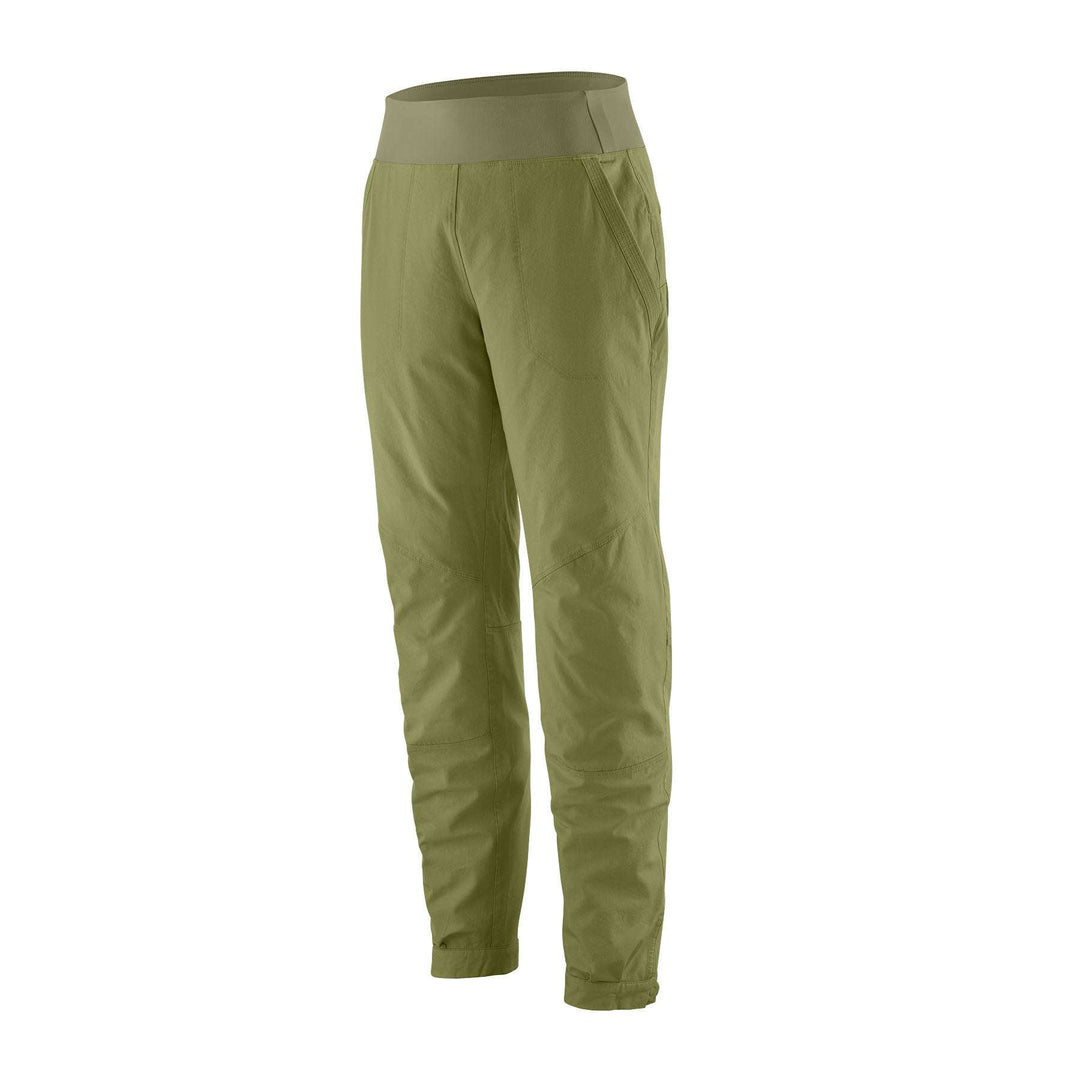 Caliza Rock Pants Reg in green, lightweight and stretchable cotton blend, designed for climbing.