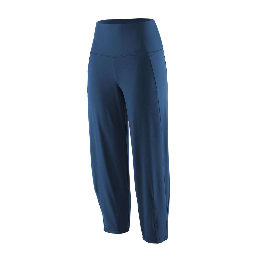 Women's Maipo Rock Crops, blue climbing pants, versatile nylon fabric, eco-friendly design, tapered legs.