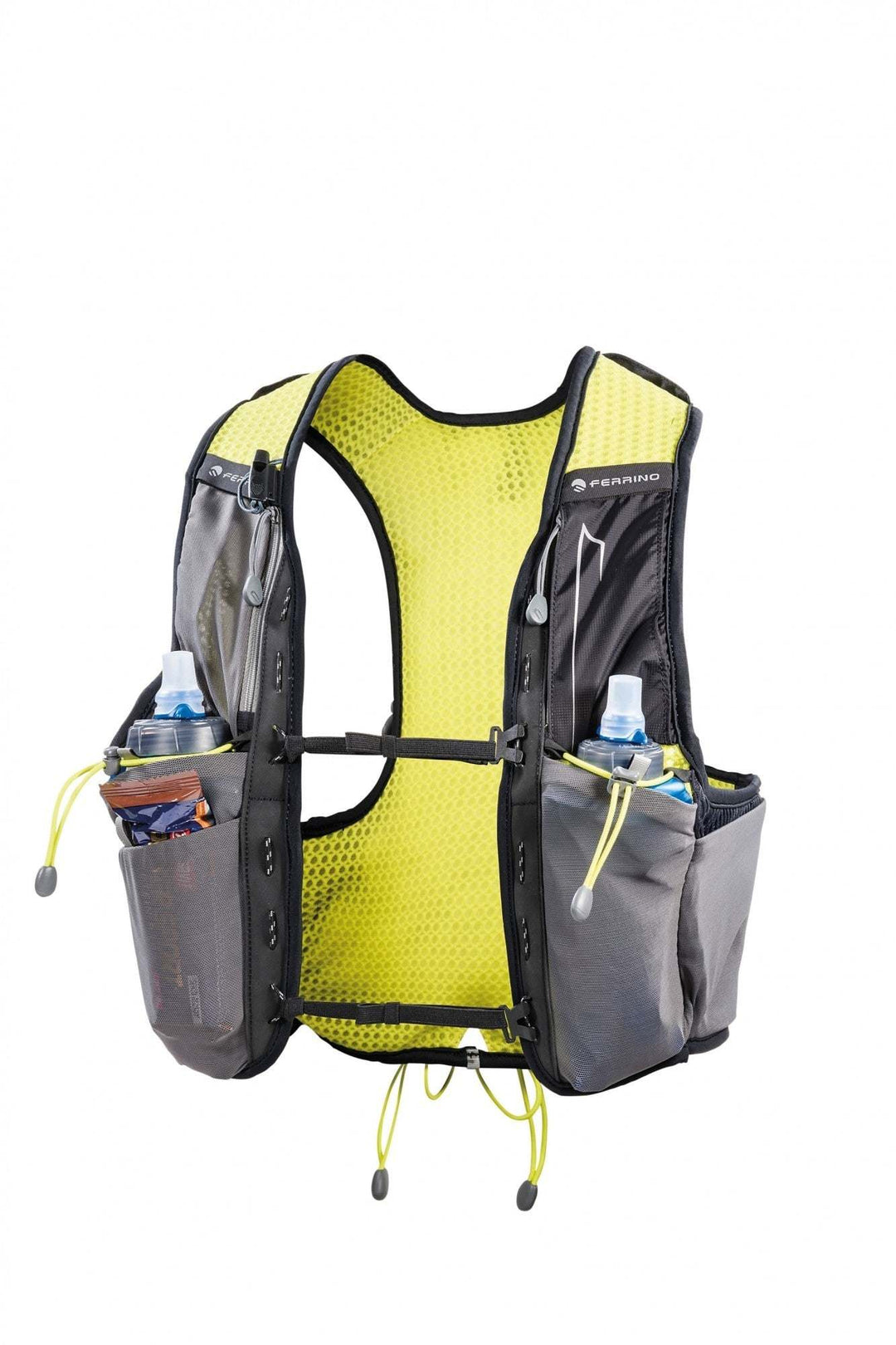 Trail running X-Rush Vest with breathable mesh and hydration system compatibility.