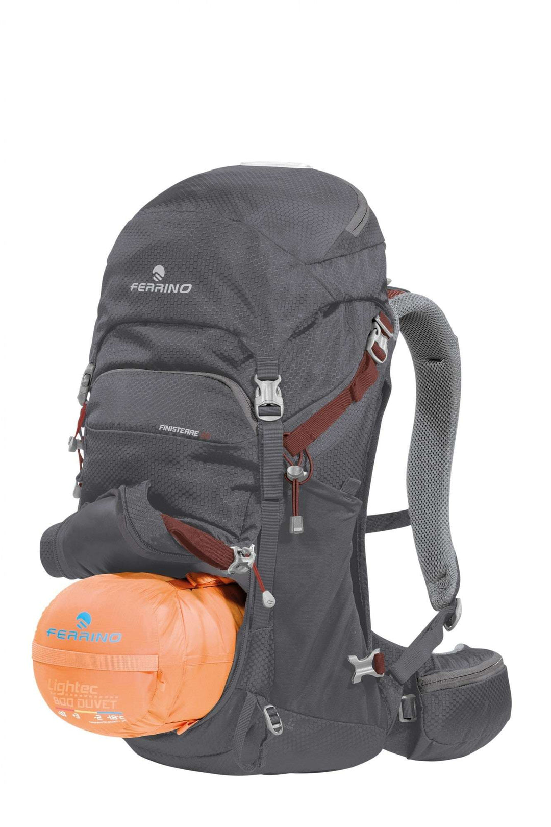 Zaino Finisterre 28, hiking backpack with multiple pockets and durable recycled material.