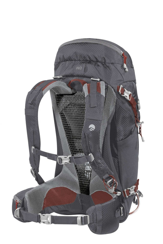Zaino Finisterre 28 hiking backpack with multiple pockets, mesh back panel, and integrated RECCO reflector.