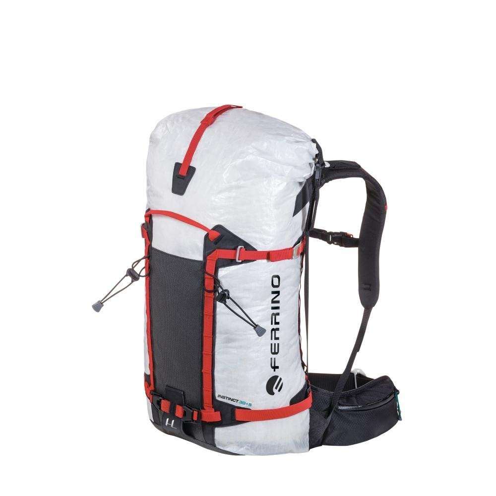 Zaino Instinct 30+5 leggero e resistente per alpinismo e scialpinismo con sistemi modulari e vari scomparti organizzativi.