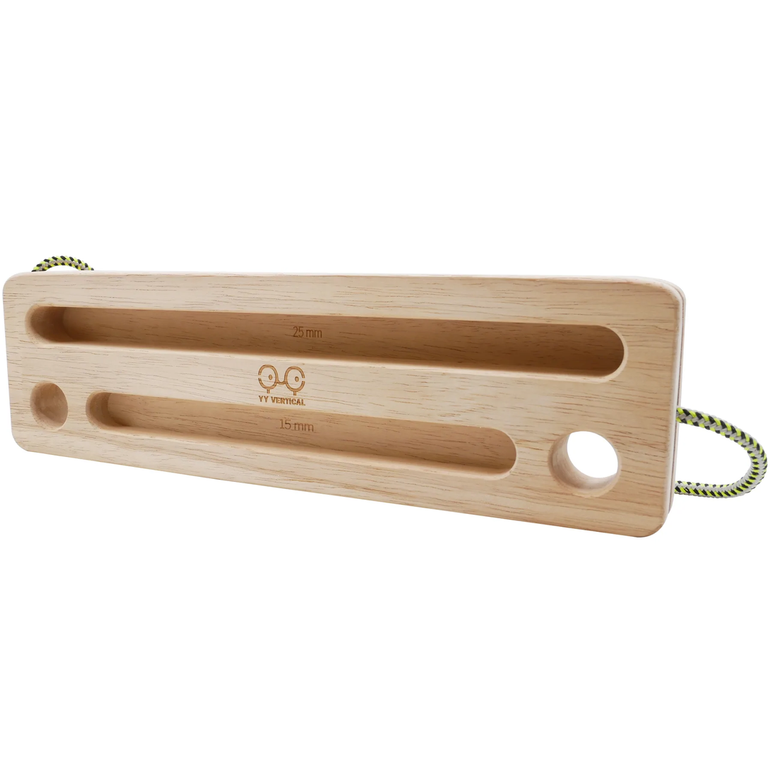 Travelboard portable training board with wooden design and rope handle.