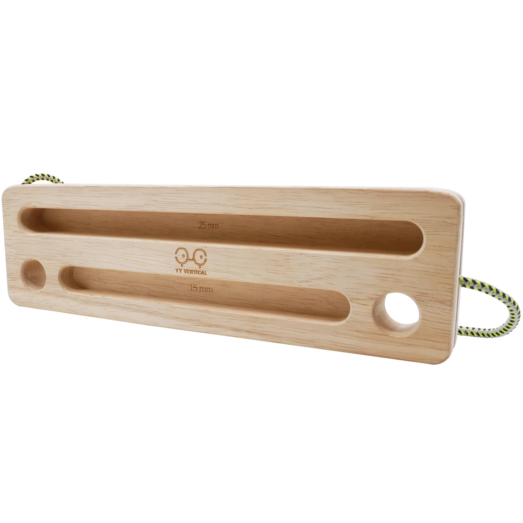 Travelboard portable training board with wooden design and rope handle.
