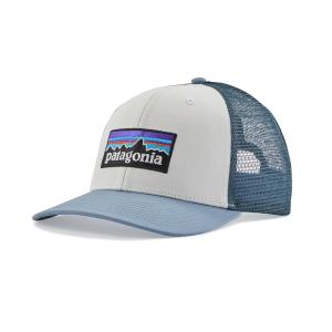 P-6 Logo Trucker Hat, White W/Light Plume Grey