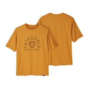 M's Cap Cool Daily Graphic Shirt, Clean Climb Hex: Saffron X-Dye